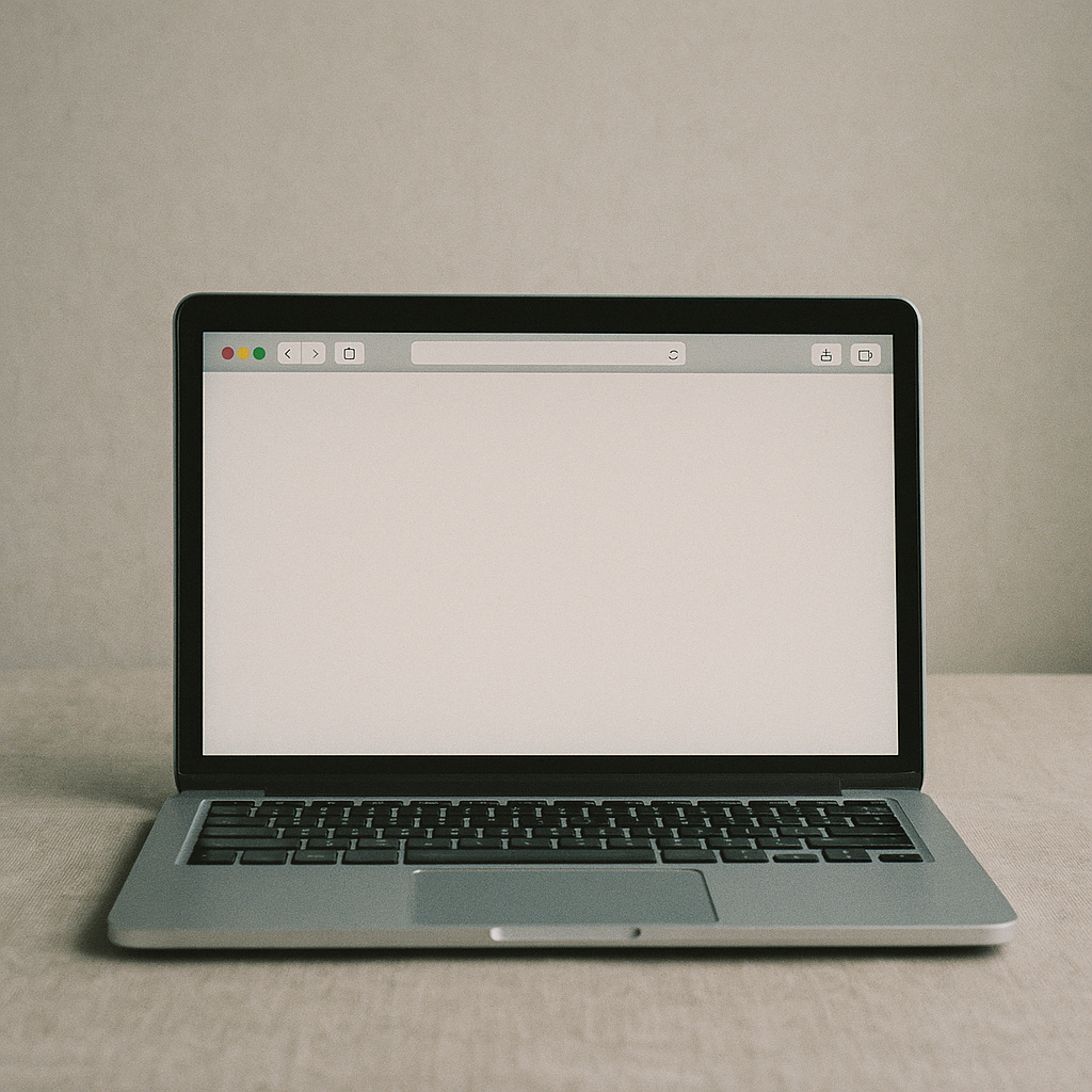 A single browser window open on a quiet, uncluttered desktop